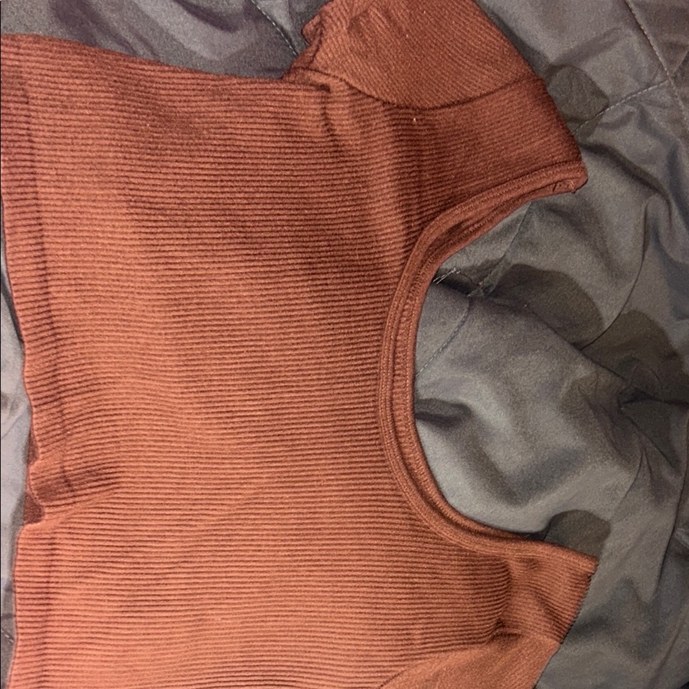 Aeropostale Brown Ribbed Crop Top